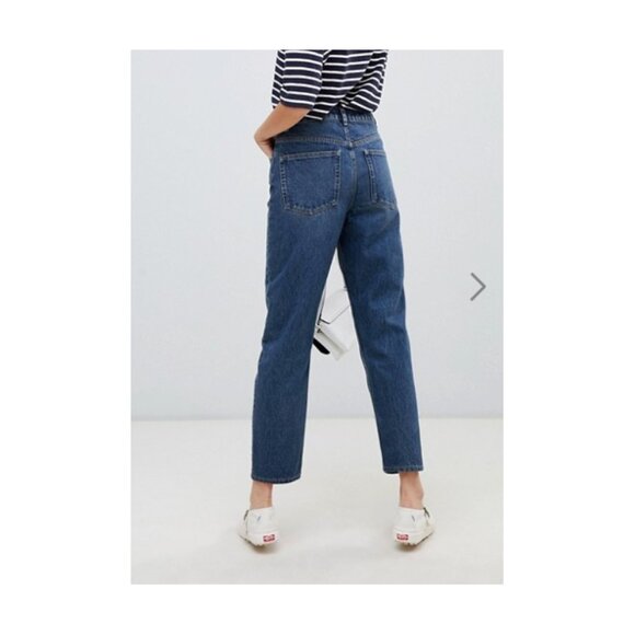 ASOS DESIGN Recycled Florence authentic straight leg jeans in london blue wash - Picture 2 of 3